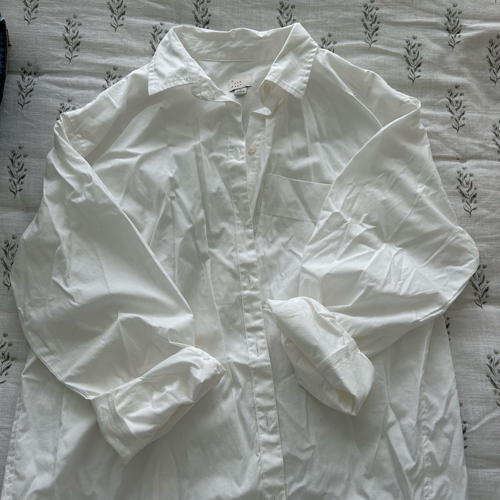 A New Day White Casual Button Down Shirt - Picture 2 of 2
